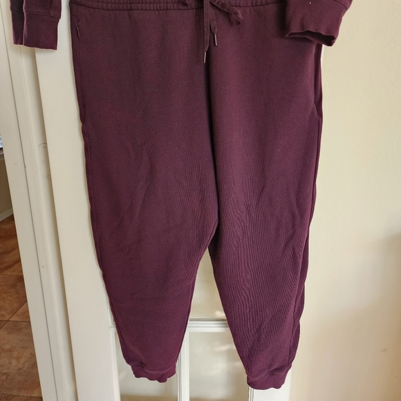 Victoria's Secret Burgundy One Piece Jumpsuit Sweatsuit Comfy Cozy Warm XXL - Picture 7 of 15